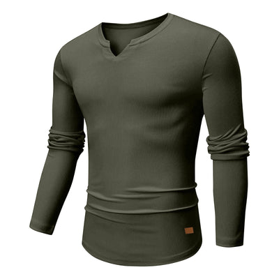 Camiseta Manga Larga Hombre Otoño Invierno - Diseño Sólido Casual - Image 11