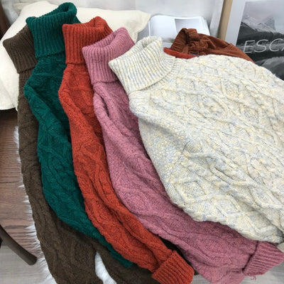 Chaqueta Suéter Cuello Alto en Cáñamo