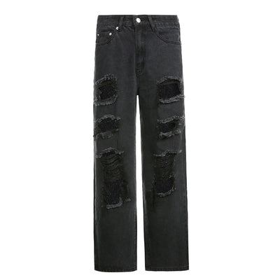 Jeans Rectos de Cintura Alta con Detalles Asimétricos - Image 5