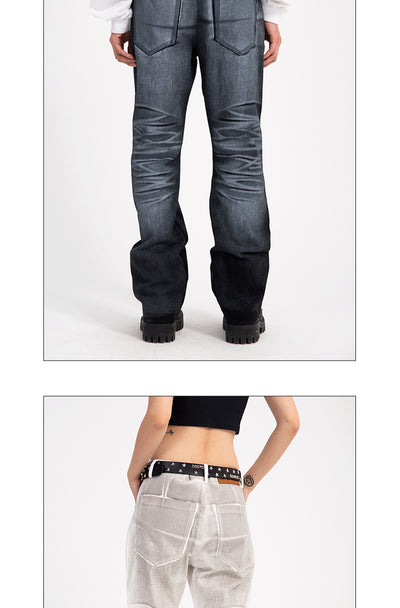 Jeans Casuales de Cintura Alta con Degradado para Hombre - Image 9