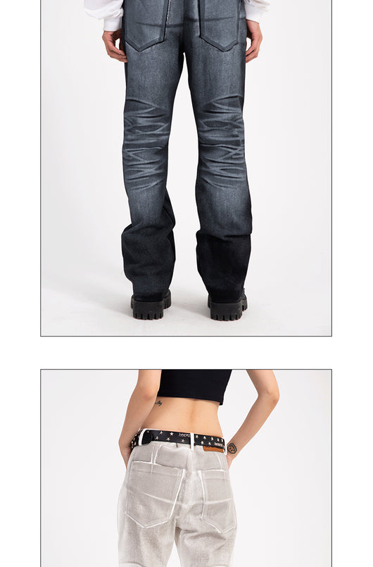 Jeans Casuales de Cintura Alta con Degradado para Hombre - Image 9