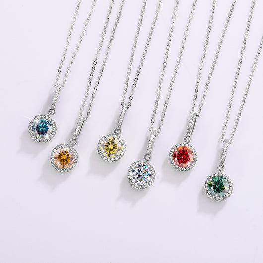 Colgante de Plata 925 con Moissanita de Quilate: Diseño Copo de Nieve con Garra Seis Puntas