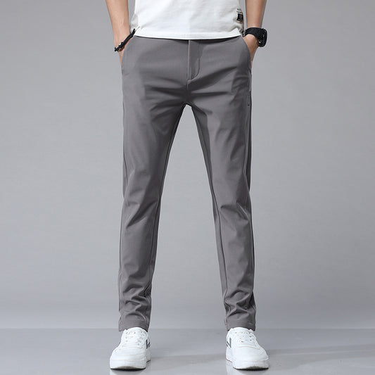 Pantalones Casuales Elásticos para Hombre con Forro Polar y Tela Ice Silk