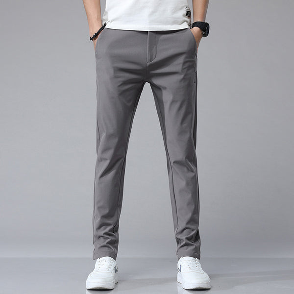 Pantalones Casuales Elásticos para Hombre con Forro Polar y Tela Ice Silk