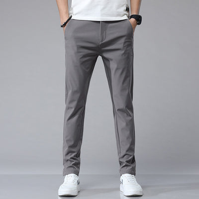 Pantalones Casuales Elásticos para Hombre con Forro Polar y Tela Ice Silk