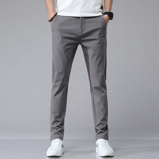 Pantalones Casuales Elásticos para Hombre con Forro Polar y Tela Ice Silk