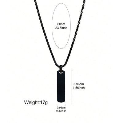 Collar Acero Titanio Pulido 3D para Hombre - Diseño Minimalista y Elegante - Image 4