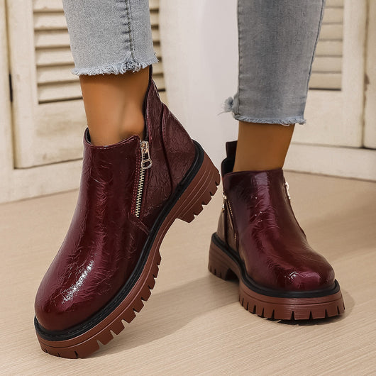 Botas de Tacón Alto Redondo para Otoño e Invierno - Image 7