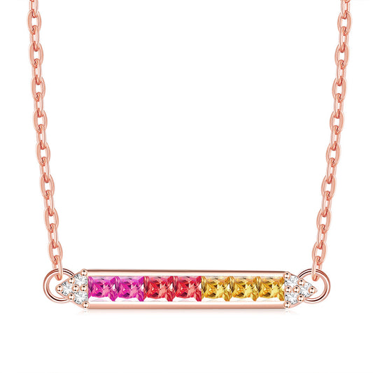 Collar Arcoíris de Circonita Multicolor - Joya de Moda Brillante