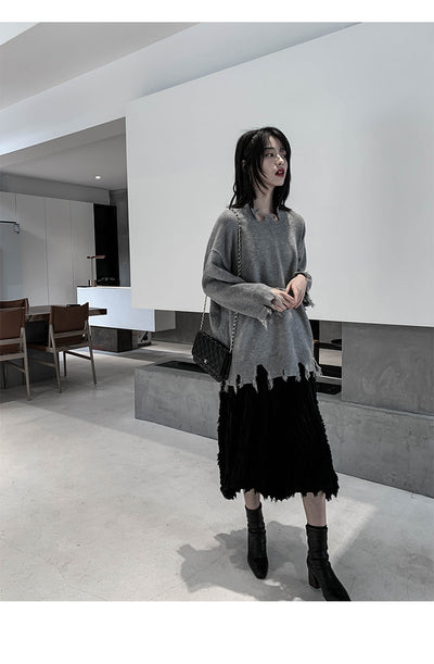 Falda Tejida Irregular Cintura Alta Midi para Mujer - Image 14
