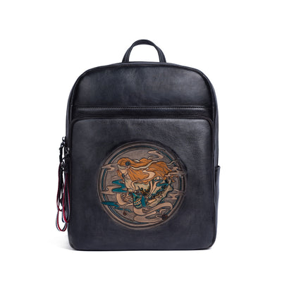 Bolso de Cuero Artesanal Grande con Tallado Manual - Image 3