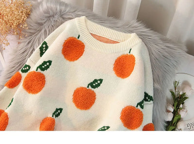 Suéter Suelto para Mujer con Estampado de Frutas Jacquard - Image 12