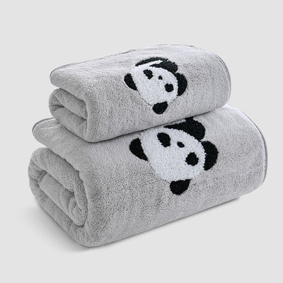 Fundas de Panda Bordado en Terciopelo Coral - Suave y Absorbentes - Image 9