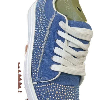 Zapatos Deportivos Talla Grande para Mujer con Plataforma Gruesa y Detalles de Cristal - Image 6