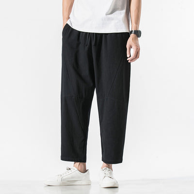 Pantalones Casuales Talla Grande Hombre - Corte Recto Algodón Lino Estilo Retro - Image 6