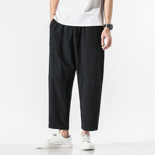 Pantalones Casuales Talla Grande Hombre - Corte Recto Algodón Lino Estilo Retro - Image 6