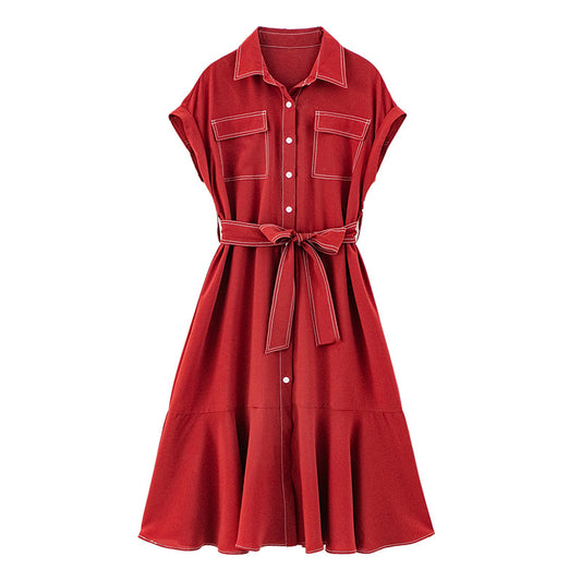Vestido Camisero Silueta Sirena Estilo Hepburn - Image 2