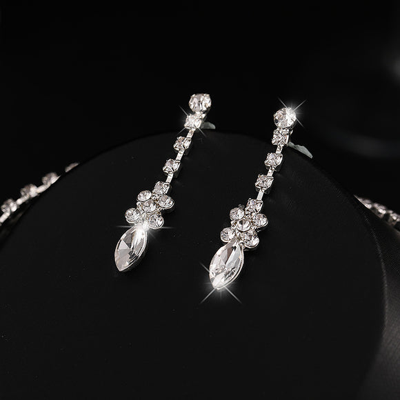 Juego de Collar y Aretes de Circón Brillante