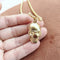 Mens Fashion Simple Skull Pendant Necklace Dorado C