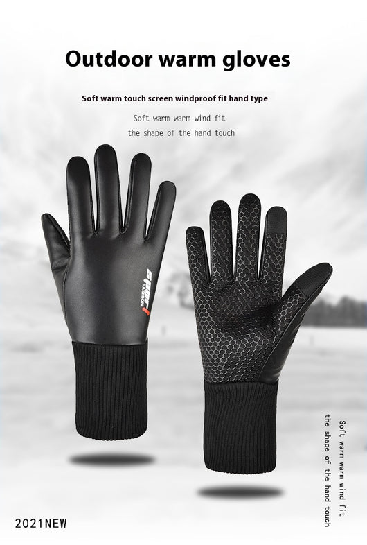 Guantes de Cuero para Hombre, Impermeables, Antideslizantes y para Pantalla Táctil - Image 12