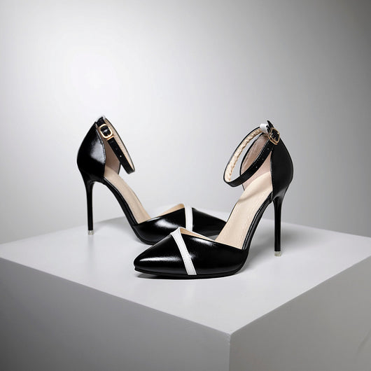 Zapatos de tacón alto puntiagudo con escote bajo para mujer - Image 3