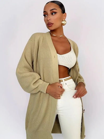 Cardigan Tejido Suelto Cuello V - Diseño Versátil para Otoño - Image 23