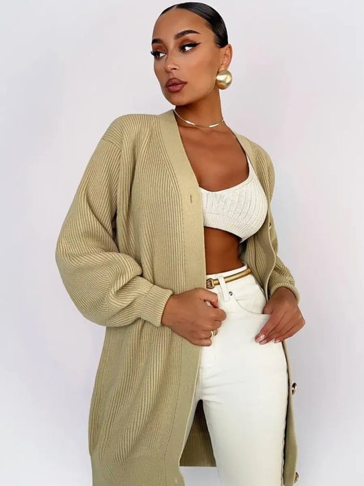 Cardigan Tejido Suelto Cuello V - Diseño Versátil para Otoño - Image 23