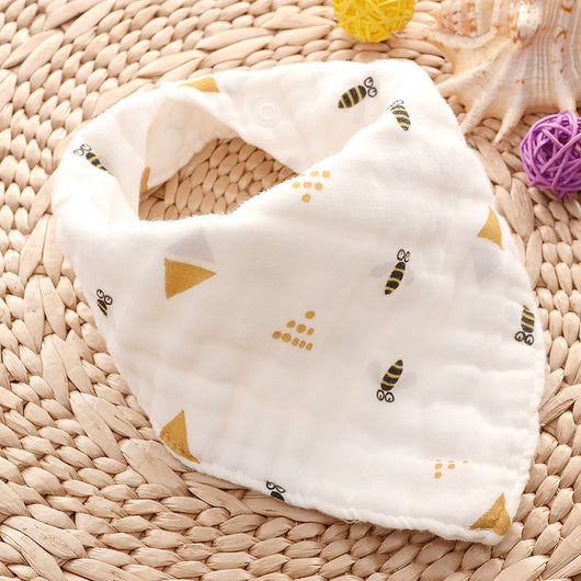 Babero Triangular de Gasa de Algodón 10 Capas para Bebé - Suave y Seguro - Image 10