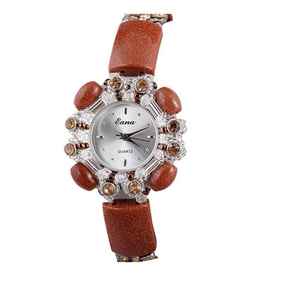Reloj Pulsera de Piedra Arenisca Dorada