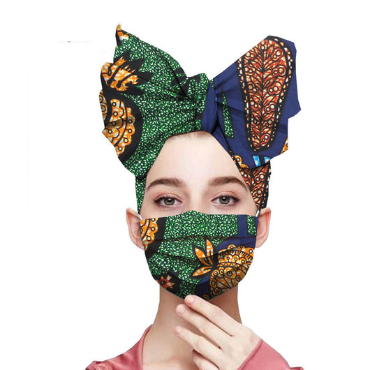 Turbante de Algodón con Estampado Africano Batik para Mujer - Image 7