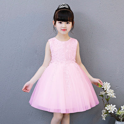 Vestido Infantil Coreano con Encaje Dorado y Aplicaciones - Image 9