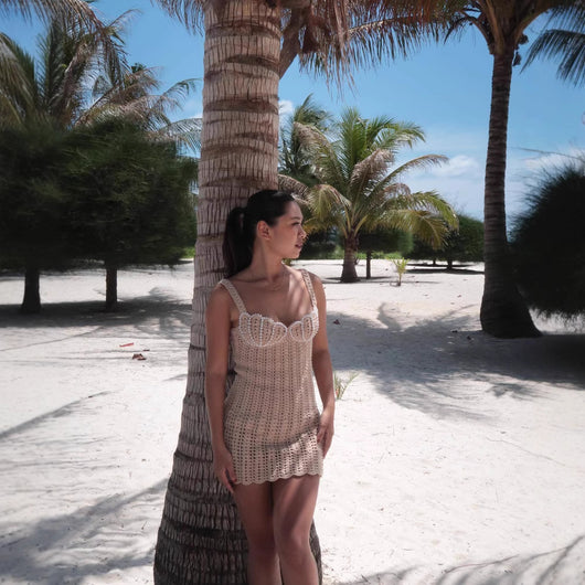 Vestido de Playa con Tirantes Perla para Vacaciones - Image 3