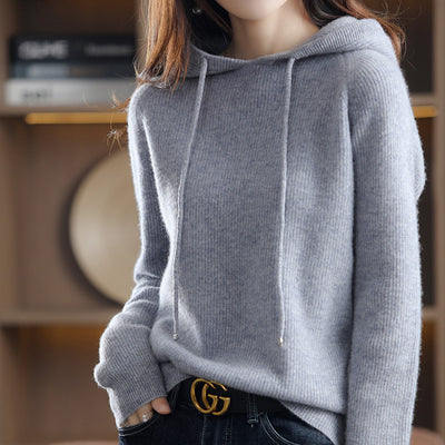 Suéter Cashmere con Capucha para Mujer - Pullover Holgado - Image 7