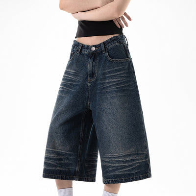 Pantalones Cargo Sueltos Retro Cropped para Mujer - Estilo Wide-Leg Casual - Image 6