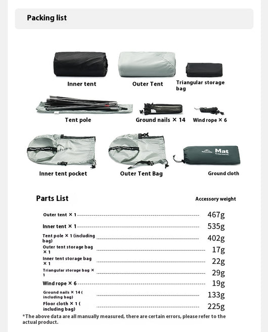 Tienda de Campaña Ultraligera Doble para Senderismo y Montaña - Image 23