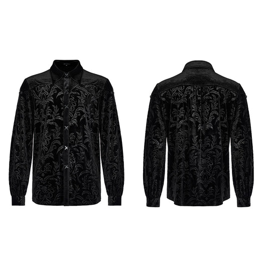 Camisa de Terciopelo Estilo Corte Gótico para Hombre - Image 4