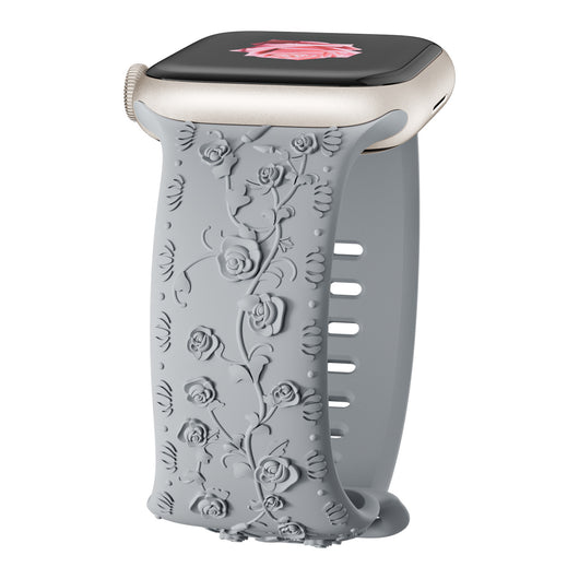 Correa de Reloj de Silicona con Diseño en Relieve Rosa - Image 7