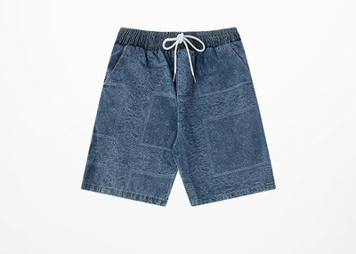 Pantalones Vaqueros Rectos Estampado Flor de Marañón - Shorts Deportivos Unisex Pierna Ancha - Image 13