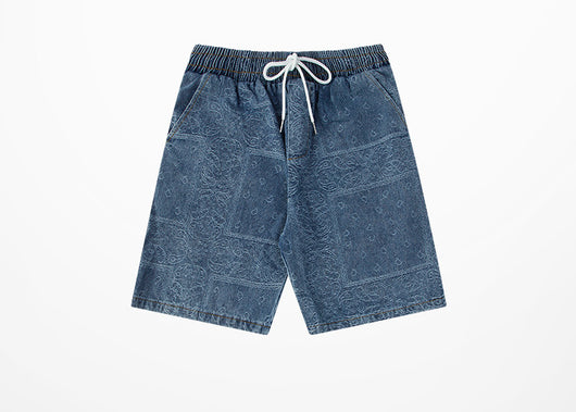 Pantalones Vaqueros Rectos Estampado Flor de Marañón - Shorts Deportivos Unisex Pierna Ancha - Image 13