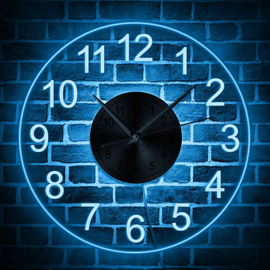 Reloj de Pared Acrílico Transparente con Luces LED Coloridas