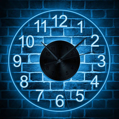 Reloj de Pared Acrílico Transparente con Luces LED Coloridas