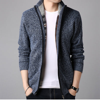 Suéter Cardigan Cuello Alto Ajustado para Hombre - Tejido Grueso - Image 5