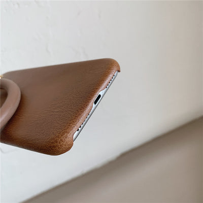 Funda para Celular de Cuero Estampado Leopardo con Anillo Retro - Image 2