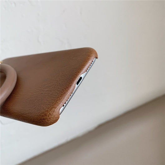 Funda para Celular de Cuero Estampado Leopardo con Anillo Retro - Image 2