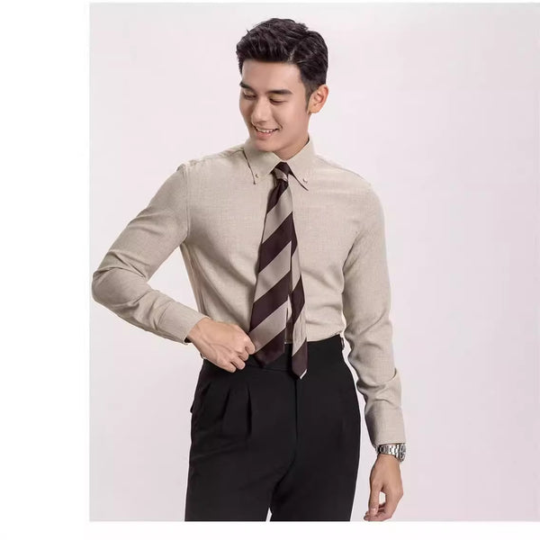 Camisa Casual de Cuadros Hombre Manga Larga sin Planchado