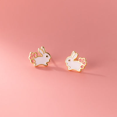 Aretes de Corazón Blanco Conejo Dulce - Diseño Femenino Tierno - Image 2