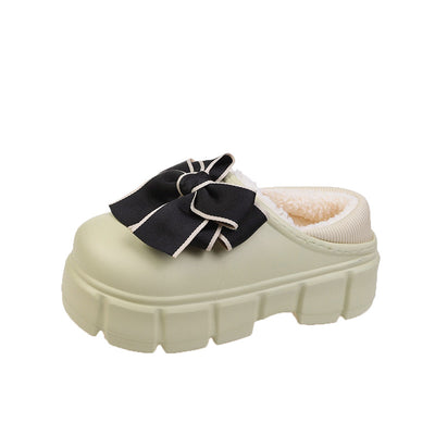 Pantuflas de Algodón con Lazo Cálidas y Impermeables para Casa - Image 2