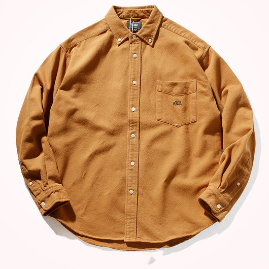 Camisa Suelta Hombre Retro Gruesa con Bolsillos - Tendencia Oversize - Image 3
