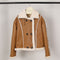 Chaqueta Elegante de Cuello Alto con Detalles de Pelaje para Mujer