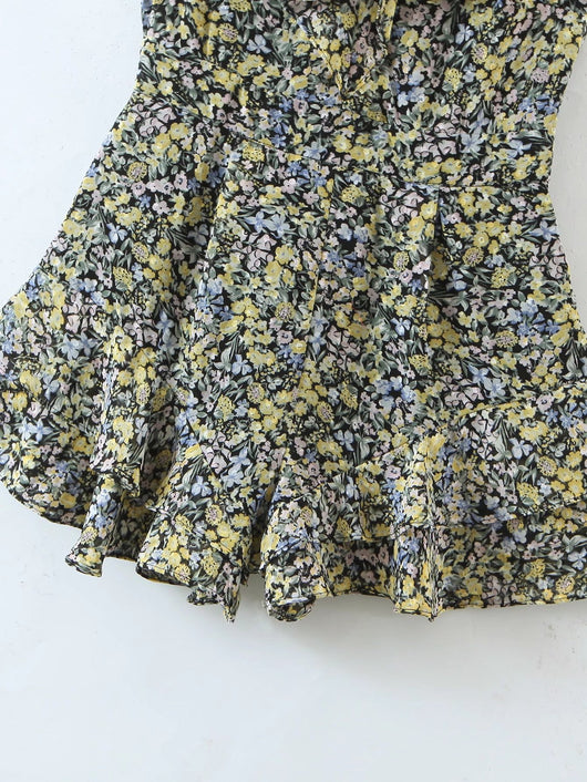 Jumpsuit Chiffon Cuello Lotus sin Mangas con Escote V - Diseño Versátil - Image 6